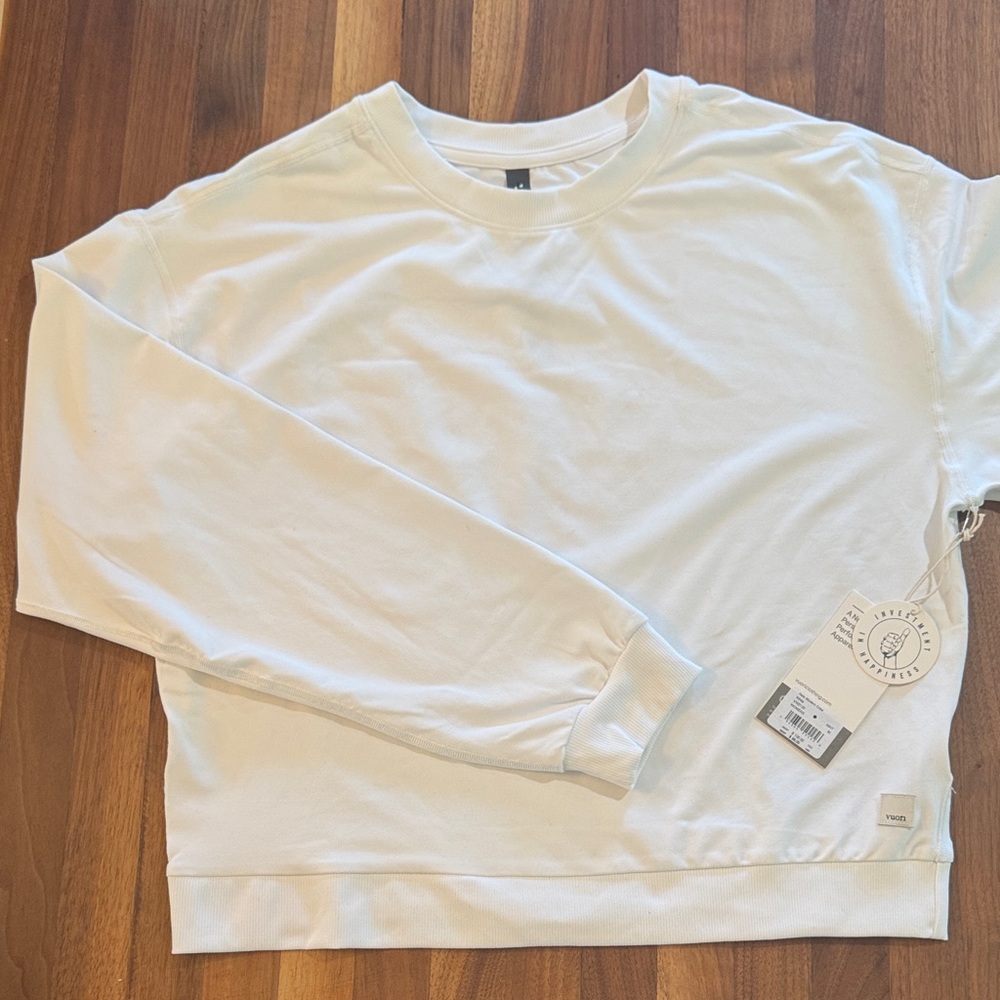 White Cropped Vuori Crewneck Sweatshirt - Picture 4 of 6